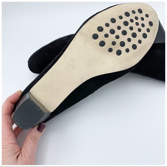 FITZWELL Black Suede Mixer Comfort Pump Heels w/Stacked Heel 9.5 - Picture 10 of 12